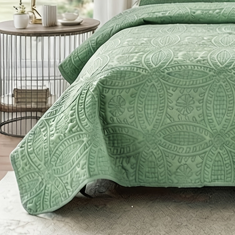 1pc Lightweight All-Season Bedspread - Soundwave Technology Embossed Coin Pattern, Soft & Breathable, Non-Slip Design for Bedroom/ Dorm/ Guest Room Choose from 6 Stylish Colors(Excludes Pillowcases)