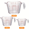 1/3pcs Glass Measuring Cups, 11.83oz 16.91oz 33.81oz Transparent, Ergonomic Handle Design, Tempered Glass, Dishwasher, Freezer, Microwave And Preheat Oven Safe