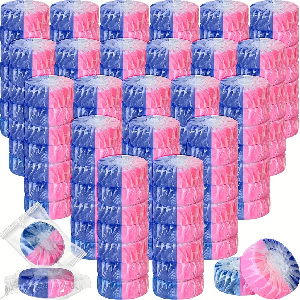 [Toilet Cleaner Tablets] Automatic Toilet Bowl Cleaner Tablets, Bathroom Toilet Tank Cleaner, Blue & Pink Clean Bubbles, Strong Detergent Ability, Mild Fresh Pine Scent