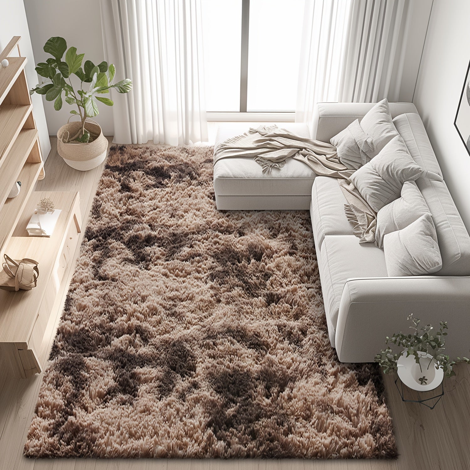 Super Soft Shaggy Area Rug for Living Room, Ultra-Plush Cozy Bedroom Carpet, Thick And Fluffy Rug Floor Mat for Home Decor. Super Warm Living Room Carpet for Winter, Housewarming Gift.