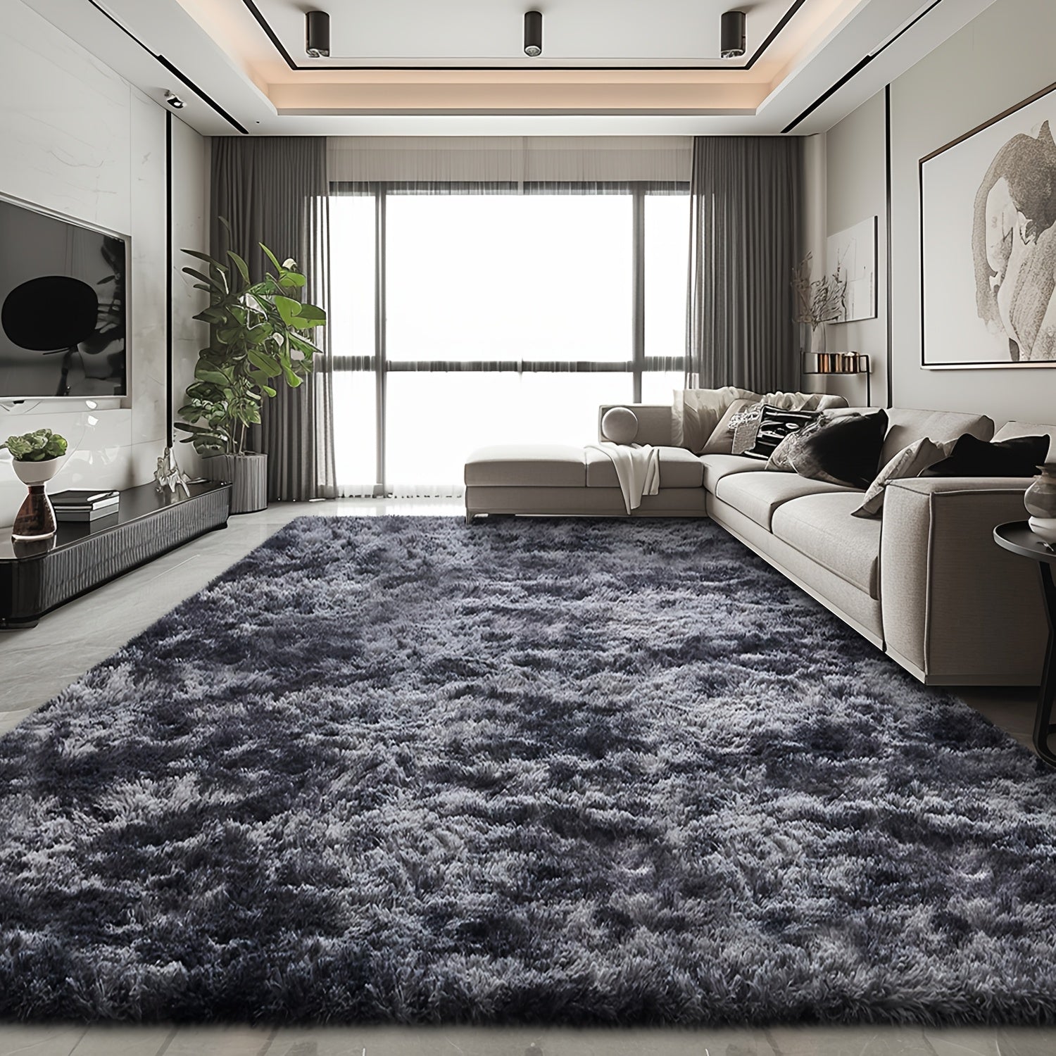 Super Soft Shaggy Area Rug for Living Room, Ultra-Plush Cozy Bedroom Carpet, Thick And Fluffy Rug Floor Mat for Home Decor. Super Warm Living Room Carpet for Winter, Housewarming Gift.