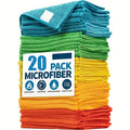 20pcs, Random Color Microfiber Cleaning Cloth, Dishwashing Cloth, Multifunctional Cleaning Towel, Household Rag, Kitchen Bathroom Cleaning Towel, Durable Absorbent Towel, Easily Remove Stains And Grease, Cleaning Supplies, Cleaning Gadgets