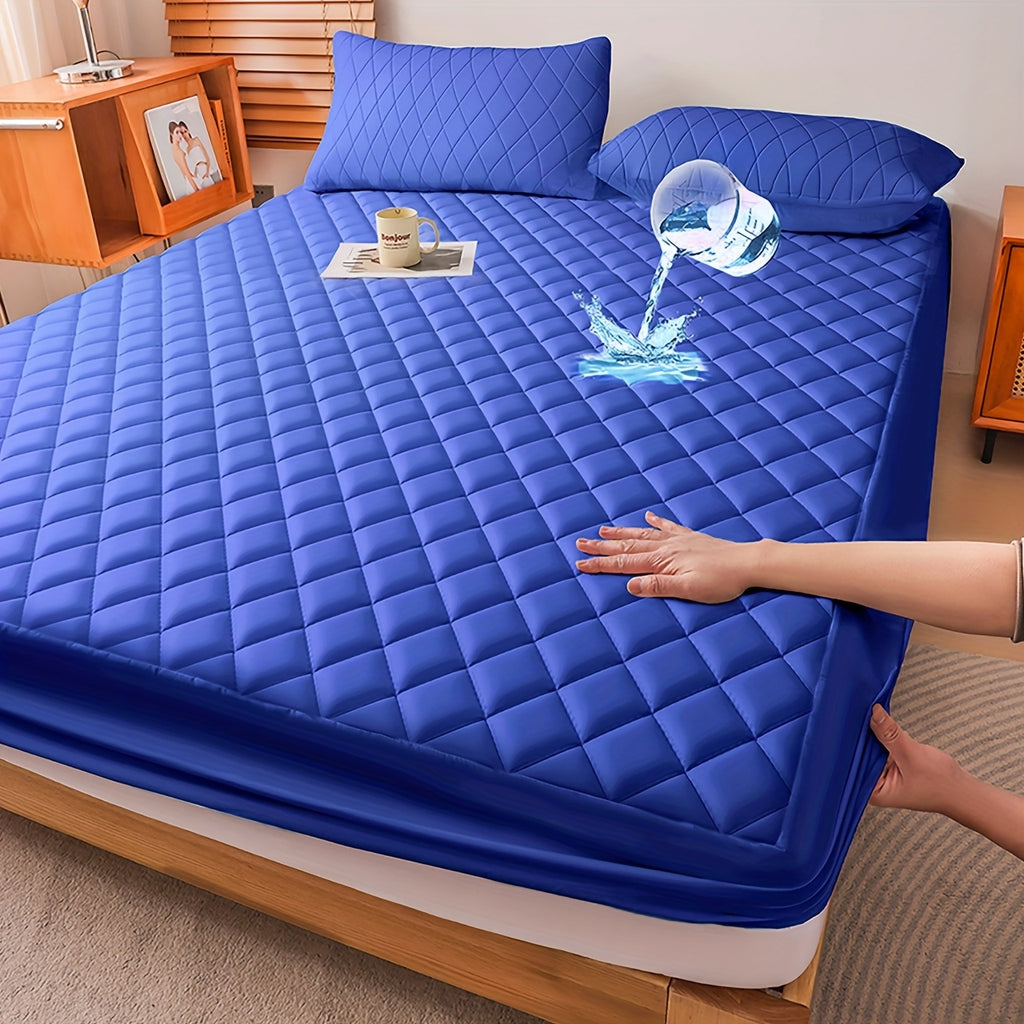 1pc Waterproof Non-Slip Kids & Children Mattress Protector, Solid Color Quilted Bed Cover with 9-15 Inches Deep Pocket, Effective Barrier & Breathable Bedding, Ideal for Bedroom, Guest Room And Hotel, Available In Random Colors (No Pillowcases)
