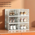 6/12/24pcs Thickened Transparent Shoe Boxes with Lid, Foldable Stackable Free Combination Shoe Rack, Plastic Sneaker Container, Space Saving Storage Organizer for Entryway Bedroom, Home Shoe Box Shoe Racks Shoe Storage Organizer Shelf