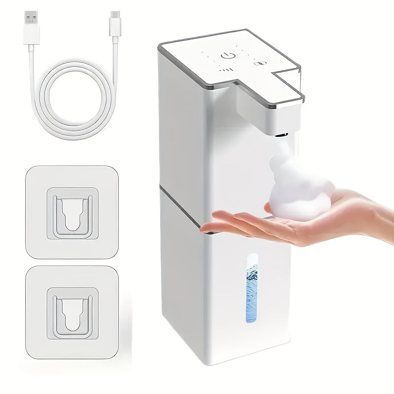 13.53Oz Rechargeable Bathroom Liquid Dispenser Touchless Automatic Foaming Hand Soap Bottle Kitchen Detergent Dispenser