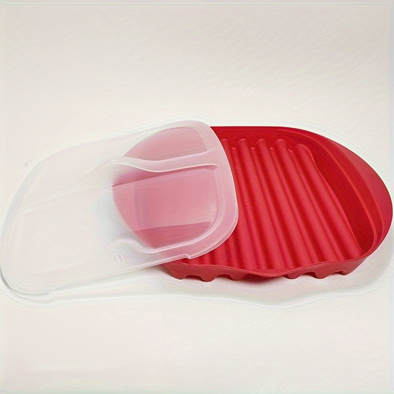 [Microwave Bacon Cooker] Microwave Bacon Cooker Tray with Lid - Non-Slip, Drainage Design for Fatty Bacon & Sauces, Quick Pre-Meal Prep, Dishwasher Safe, Durable PP Material, Perfect for Christmas, Halloween, Easter, Thanksgiving, Kitchen Essentials