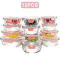 12pcs Thickened Glass Food Storage Containers with Lids Meal Prep Pantry Kitchen Storage Containers for Lunch Leak-Proof Airtight Glass Lunch Bento Boxes for Microwave Oven Freezer And Dishwasher