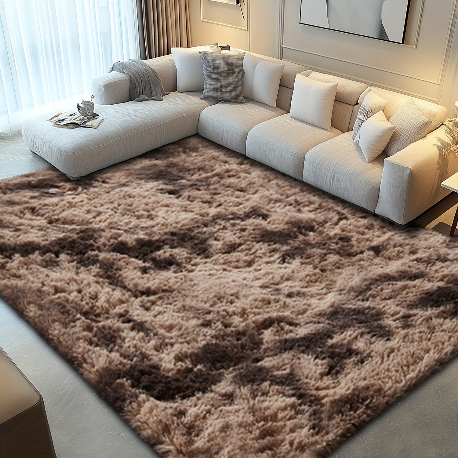 Super Soft Shaggy Area Rug for Living Room, Ultra-Plush Cozy Bedroom Carpet, Thick And Fluffy Rug Floor Mat for Home Decor. Super Warm Living Room Carpet for Winter, Housewarming Gift.