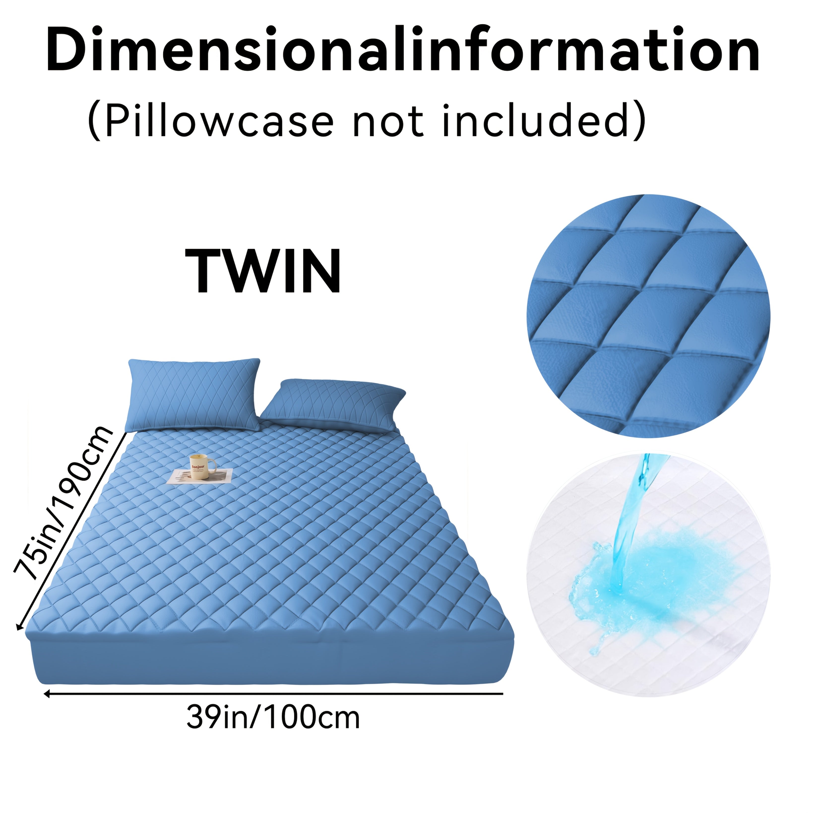 1pc Waterproof Non-Slip Kids & Children Mattress Protector, Solid Color Quilted Bed Cover with 9-15 Inches Deep Pocket, Effective Barrier & Breathable Bedding, Ideal for Bedroom, Guest Room And Hotel, Available In Random Colors (No Pillowcases)