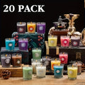 20 Pack Strong Scented Soy Wax Candles in Glass Jars - 10 Aromas (Lavender, Vanilla, Jasmine) with Decorative Dried Flower Labels, Individually Wrapped Gift Set for, Birthdays, Christmas, Valentine’s Day, Weddings & Decor (Rain