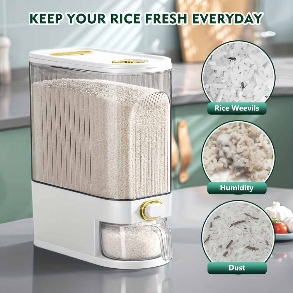 22/11Lbs Large Capacity Sealed Food Storage Tank, Suitable for Bulk Food Storage, BPA Free Plastic Container, Food Cabinet Storage Tank, Suitable for Grains, Nuts And Rice, Kitchen Storage And Storage, Kitchen Accessories, Christmas Gifts (5kg/10kg)