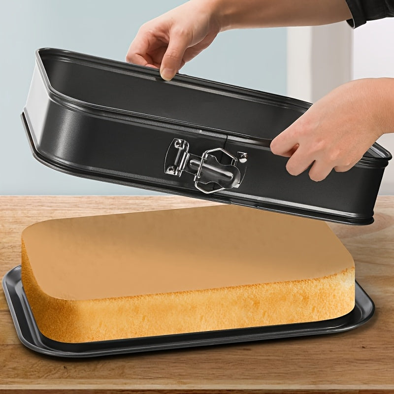 1pc Premium Non-Stick Carbon Steel Springform Cake Pan with Removable Bottom- Leak-Proof, Easy to Clean, Perfect for Cheesecakes, Brownies, And Holiday Baking, Festive Cake Making| Secure Latch Design| Easyclean Surface, Baking Additions