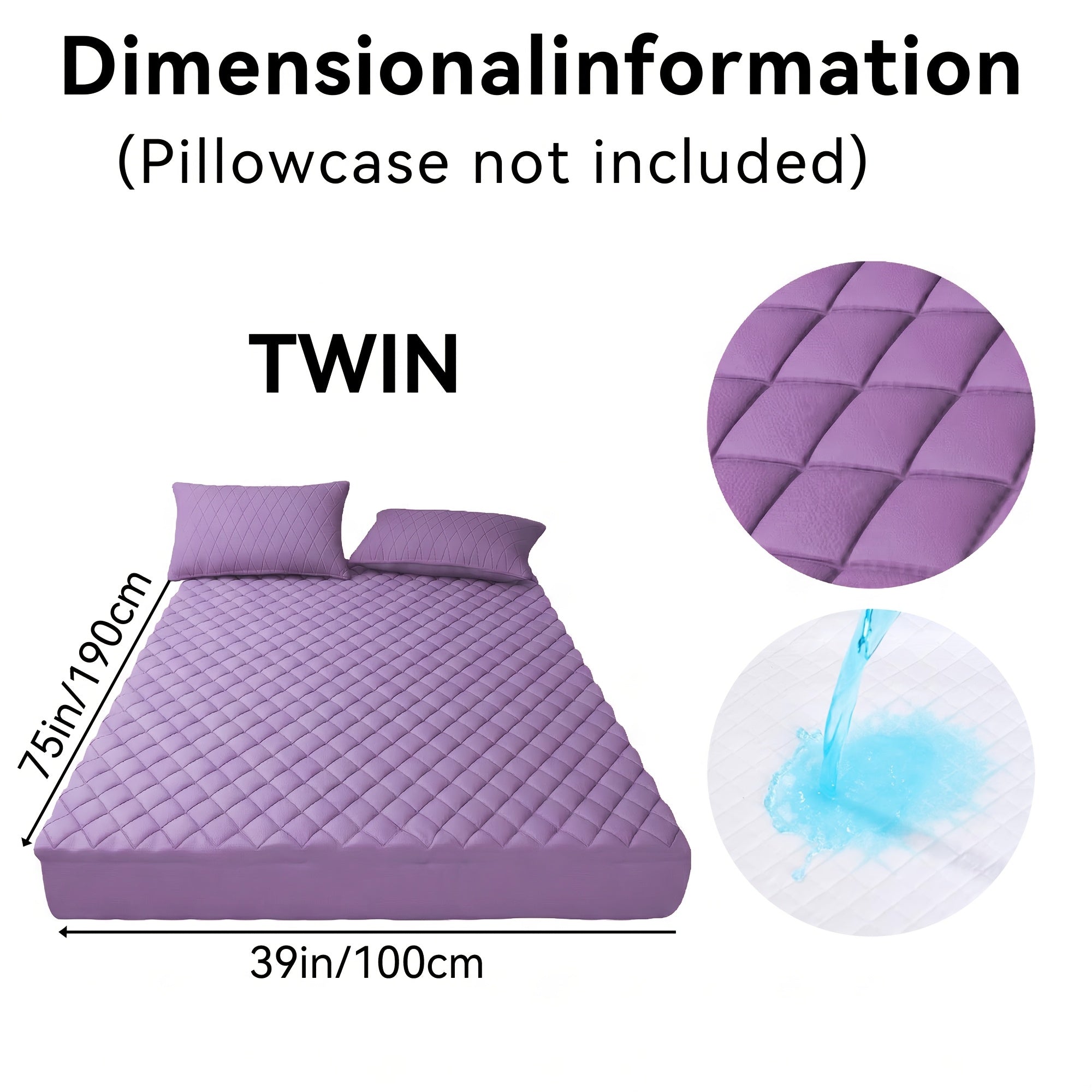 1pc Waterproof Non-Slip Kids & Children Mattress Protector, Solid Color Quilted Bed Cover with 9-15 Inches Deep Pocket, Effective Barrier & Breathable Bedding, Ideal for Bedroom, Guest Room And Hotel, Available In Random Colors (No Pillowcases)