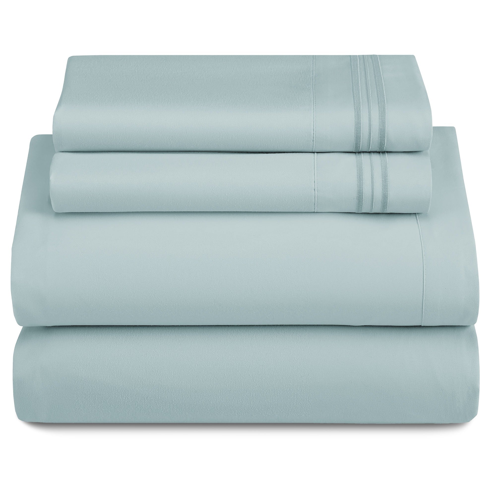 Lux Decor 4 Pieces Solid Bedsheets - 1800 Series Stylish Comfy Bedding Sheet Set - Hotel Luxury Skin Friendly Cooling Sheets & Embroidered Pillowcases Without Filler - Classic Collection With 16 Inches Deep Pocket Room decor - Shrinkage & Fade Resistant