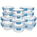 24pcs (12 Lids+12 Glass Bowl) Borosilicate Glass Food Storage Containers with Airtight Lids, Ideal for Meal Prep, Lunches - Microwave and Dishwasher Safe