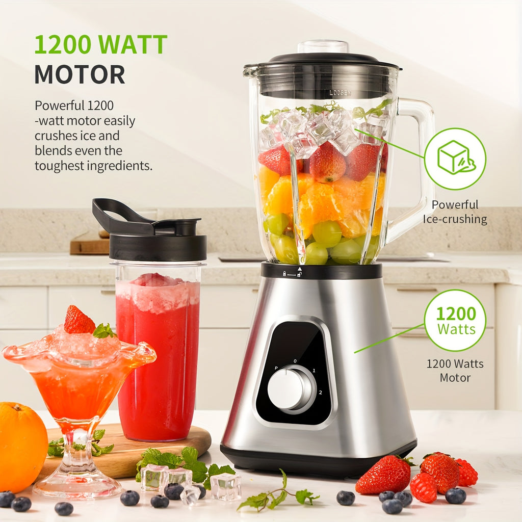 SHARDOR 1200W Blender, Smoothie Maker And Milkshake Machine, 52 Oz Countertop Blender And 22 Oz Personal Blender Set, 3 Adjustable Speeds for Frozen Fruit Beverages, Smoothies, Sauces, Perfect Gifts for Friends And Family, High Capacity