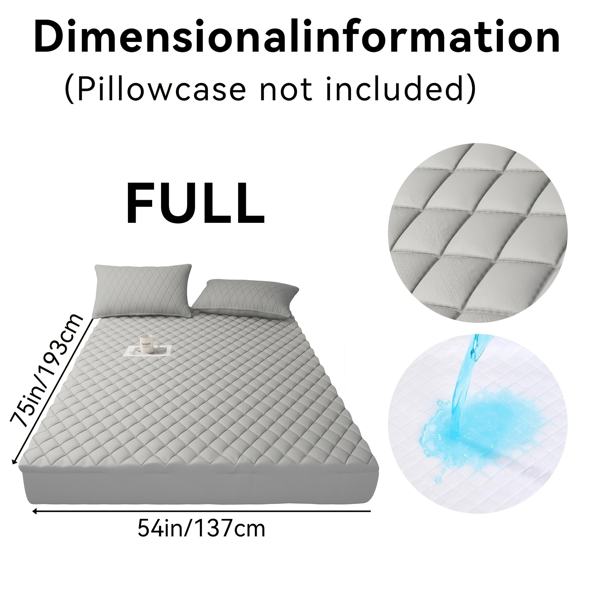 1pc Luxury Waterproof Mattress Protector with Side Storage Pocket, Diamond Quilted Deep Pocket Mattress Cover Including Random Color, Breathable Cooling Mattress Pad, Soft Noiseless Bed Protector for Twin Full Queen King