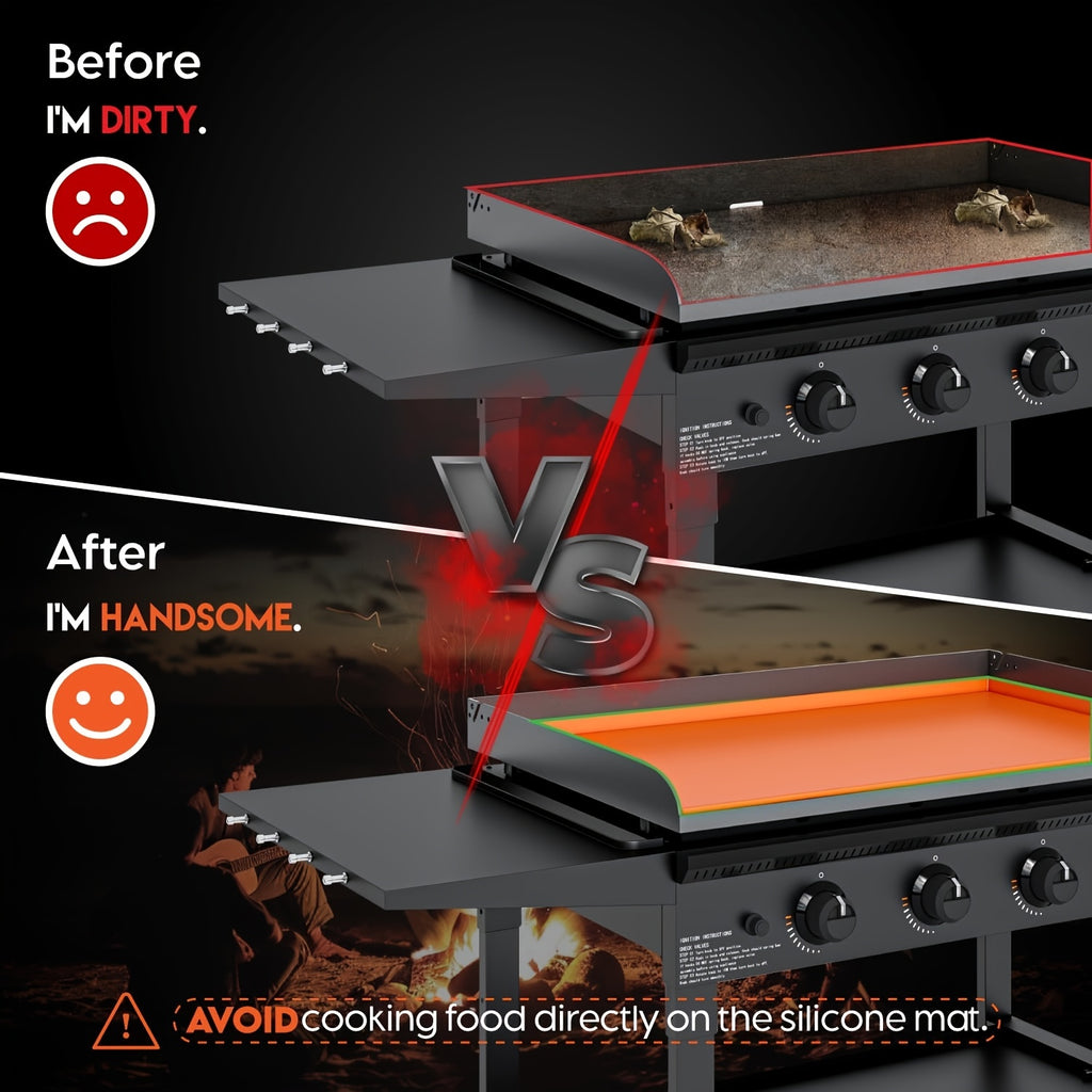 Silicone Griddle Mat/Cover for Blackstone 17/22/28/36 Inch - Thickened Grill Protector Mat for Flat Top Griddles, BBQ Accessories, Food Service Tools, Restaurant Grill Covers Commercial Cooking Equipment Accessories