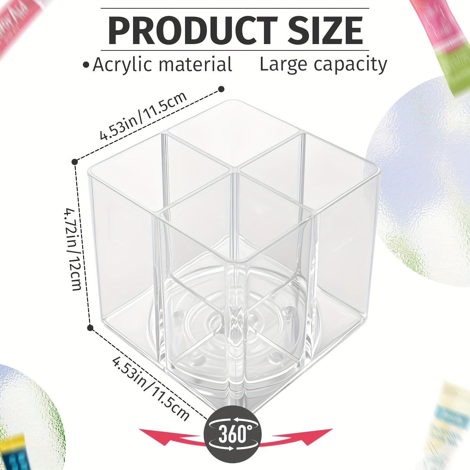 Square Rotating Storage Rack for Powdered Beverage Mixes/ Water Flavored Pouches/ Beverage Mixing Accessories Organizer