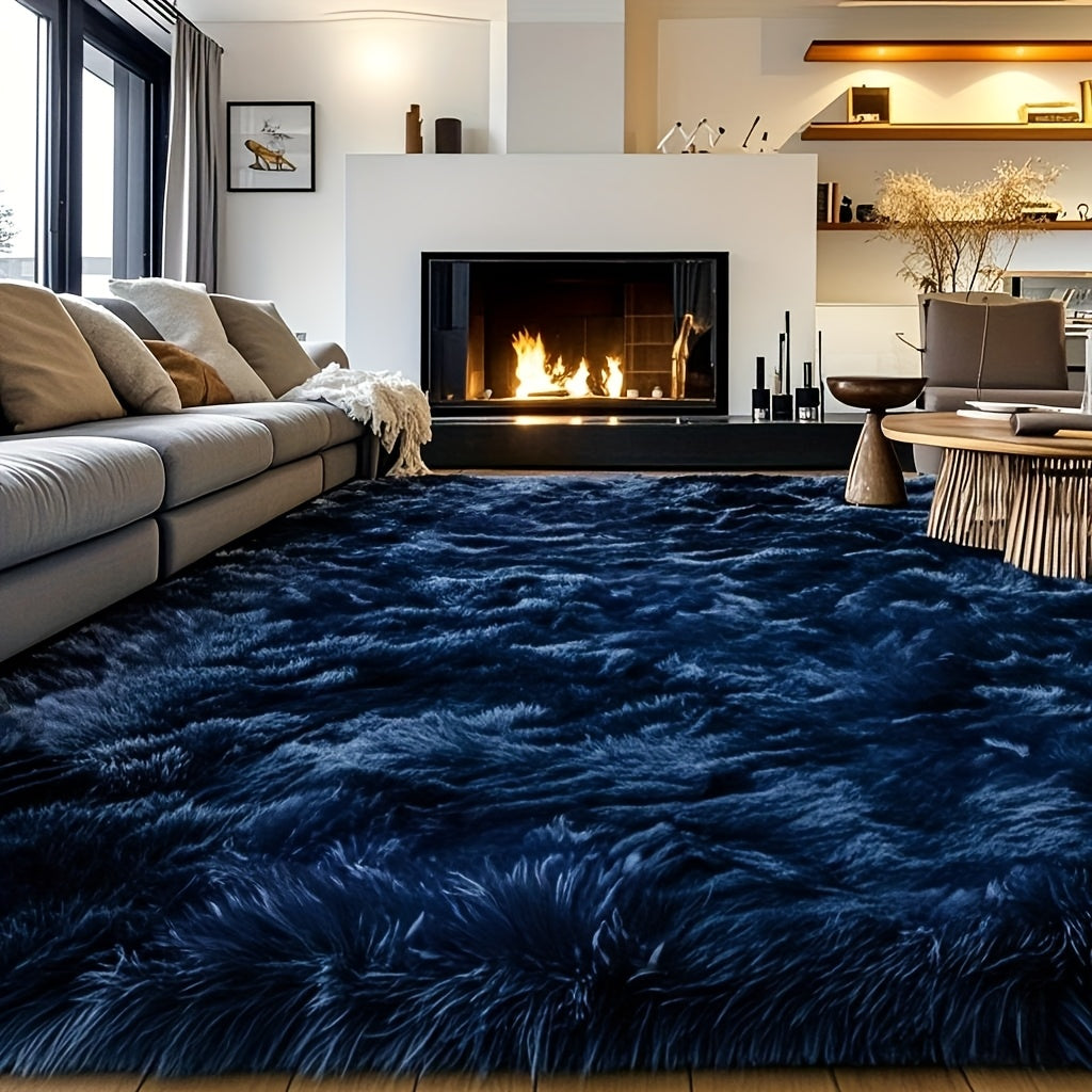 8X10 Feet Luxury Large Rug for Living Room, Fuzzy Plush Large Area Rug, Fluffy Modern Shag Non-Slip Soft Furry Carpet for Bedroom Study Room Teens Dorm Home Decor Christmas Gift
