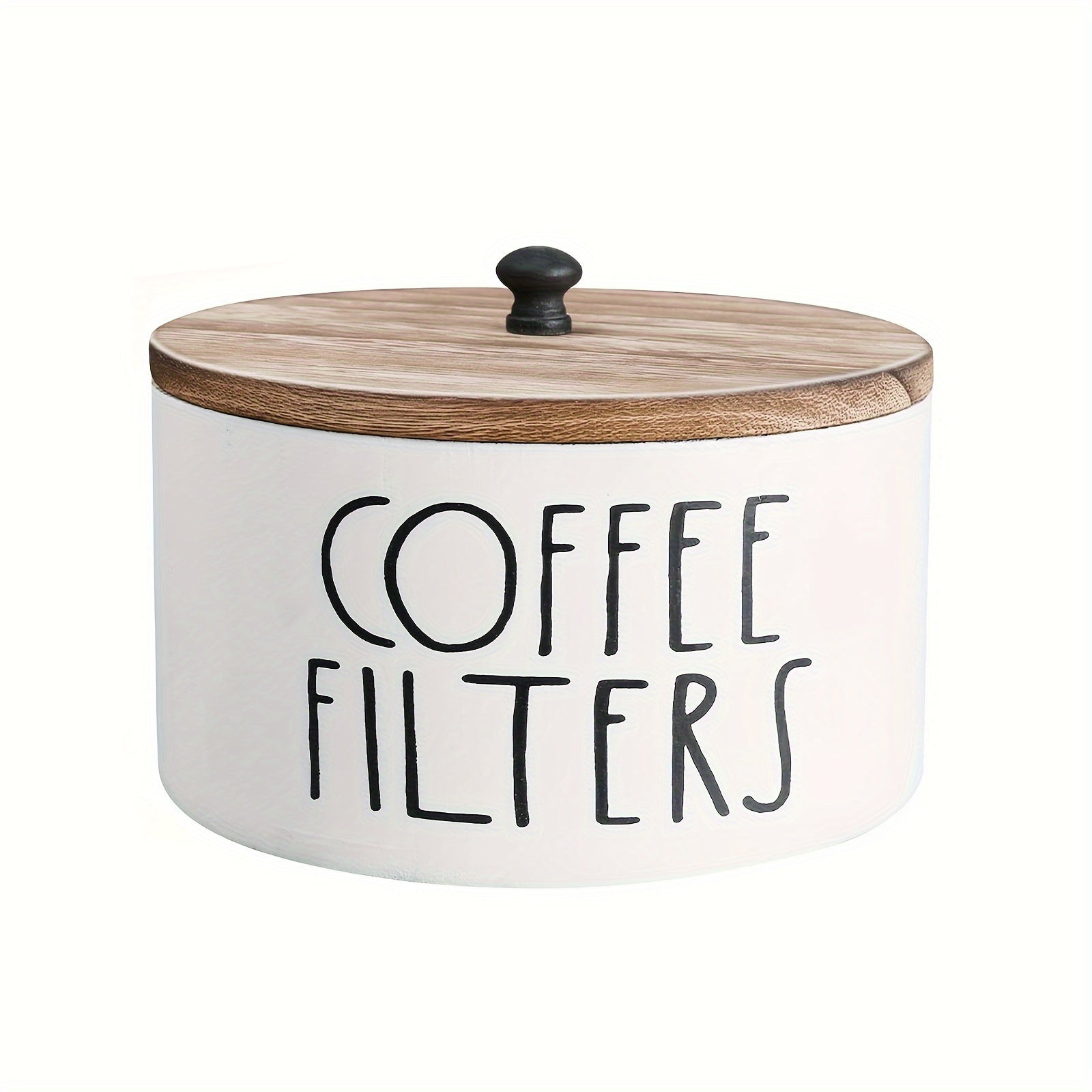 1pc Rustic Wooden Coffee Filter Holder with Lid - Durable and Easy-to-clean Filter and Accessory Storage Container for Kitchen Countertop Decor, Decorative Box
