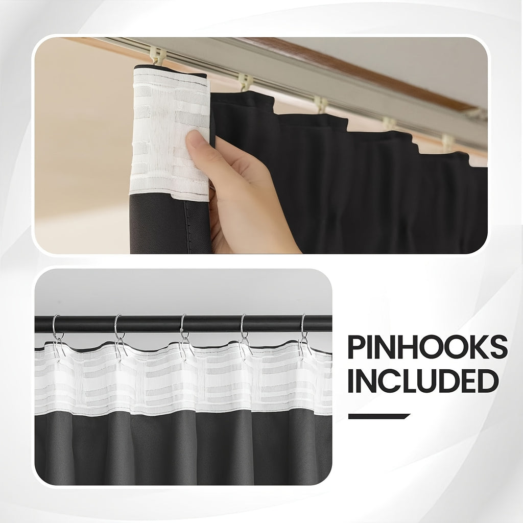 Room Divider Curtains Blackout Ceiling Track Curtains with Hook, Rod Pocket Floor Curtains Perfect for Ceiling Mount, Wall Divider for Room Separation