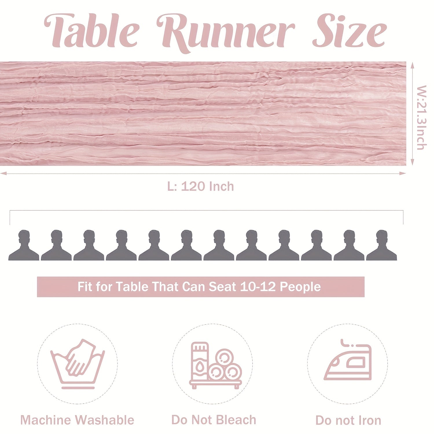 12pcs Cheesecloth Table Runner 10ft Boho Gauze Table Runner 21.3*120Inch Rustic Cheese Cloth Roll Romantic Long Cheesecloth Bulk for Wedding Bridal Shower Birthday Party Decor