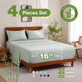 4pcs Cooling Bamboo Bed Sheet Set, 2000 TC Extra Deep Pocket 16 Inch Bed Sheet, Luxury Soft Hotel And Cooling Sheet Set for Hot Sleepers, Wrinkle And Shrink Resistant, Fitted Sheet, Flat Sheet And Pillowcases, Twin/Full/Queen/King FAST DELIVERY