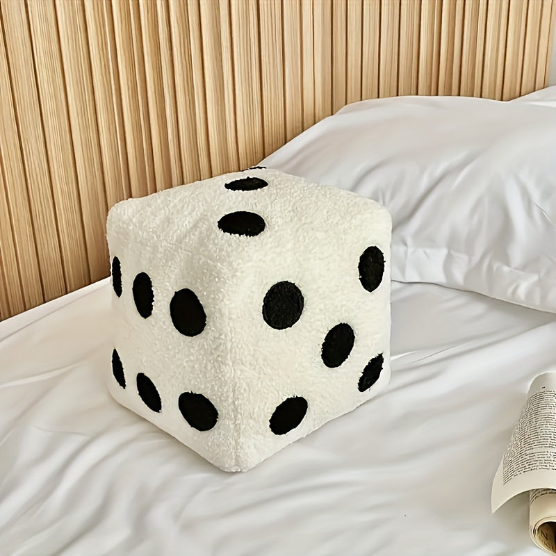 1-2pcs Unique Dice Shaped Decorative Pillow-Creative Funny Simulation Dice Plush Pillow Cubic Cube Plush Pendant Dolls Stuffed Soft Sofa Back Cushion Creative Home Decor