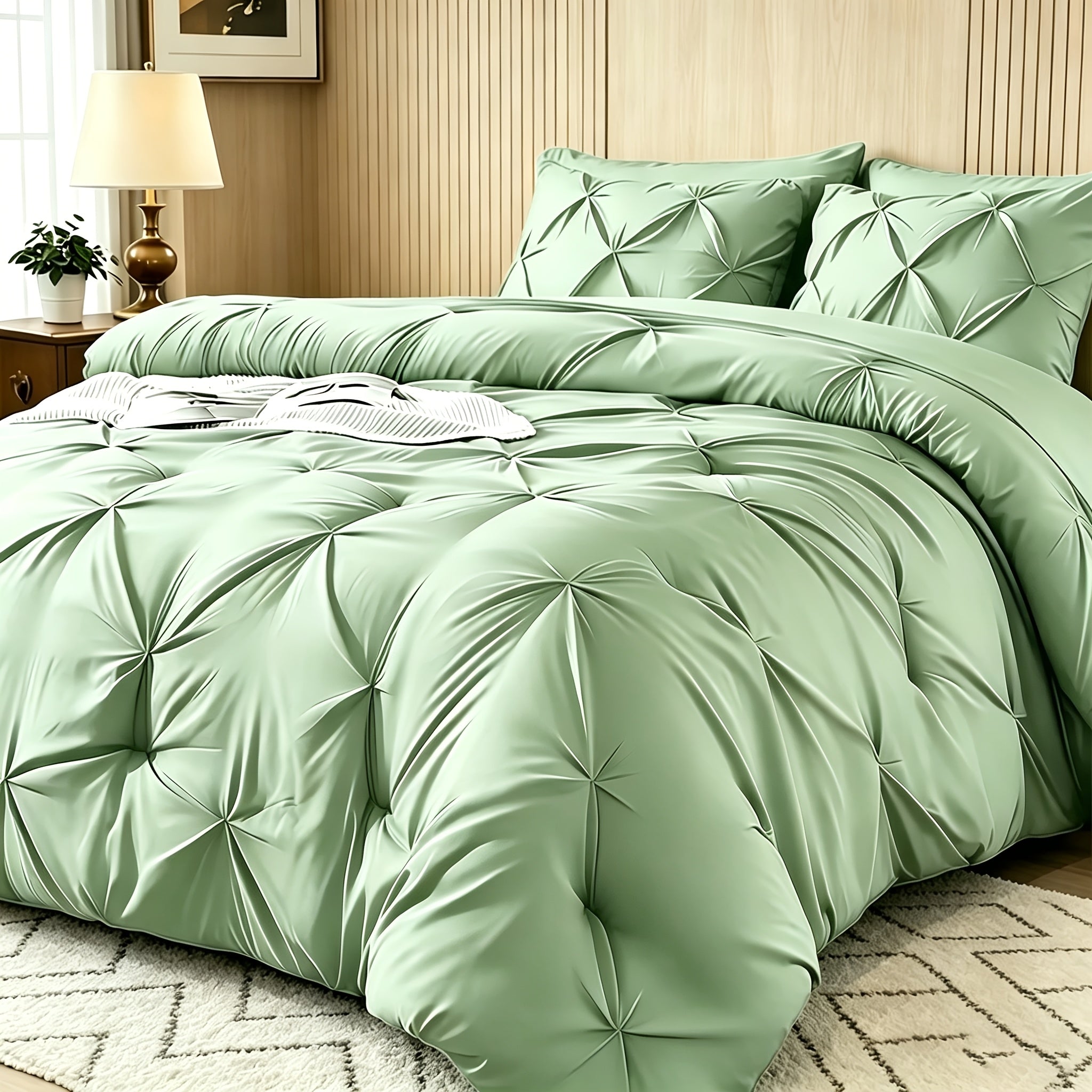 Two/Three Pcs Solid Color Large And Extra-Large Bed Sheet Sets Soft Comfortable And Fiber Filled Lightweight Fabric Breathable Quilt Easy to Take Care of Equipped with Quilt And Pillowcases 1 Quilt, 1/2 Pillowcases, for Bedroom, Random Color