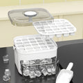 A Single Piece Cube of Ice Mold Designed for Making Ice at Home, Featuring a Large Storage Capacity, Ideal for Small Refrigerators, Complete with Lids. This Dual-Layer Ice Storage Container Allows for Combined Storage