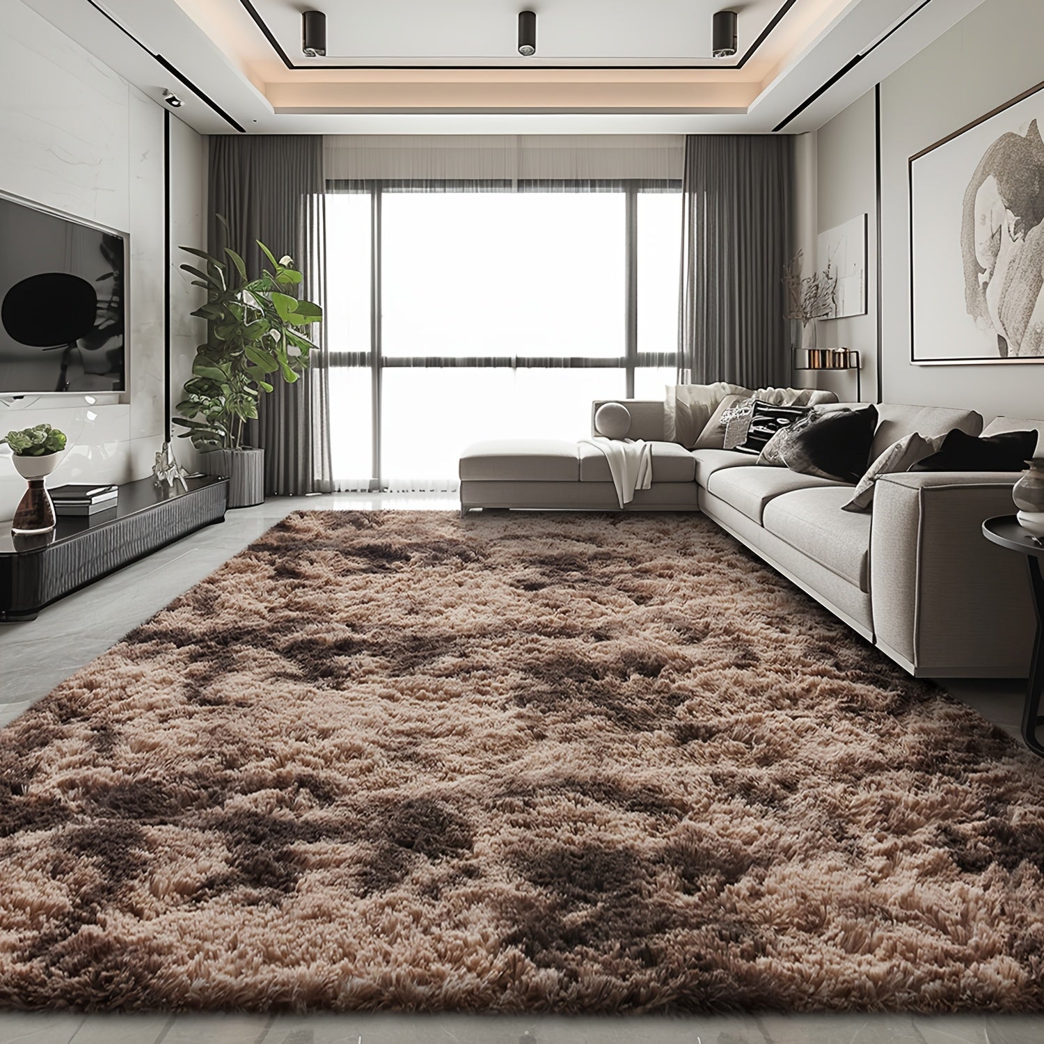 Super Soft Shaggy Area Rug for Living Room, Ultra-Plush Cozy Bedroom Carpet, Thick And Fluffy Rug Floor Mat for Home Decor. Super Warm Living Room Carpet for Winter, Housewarming Gift.