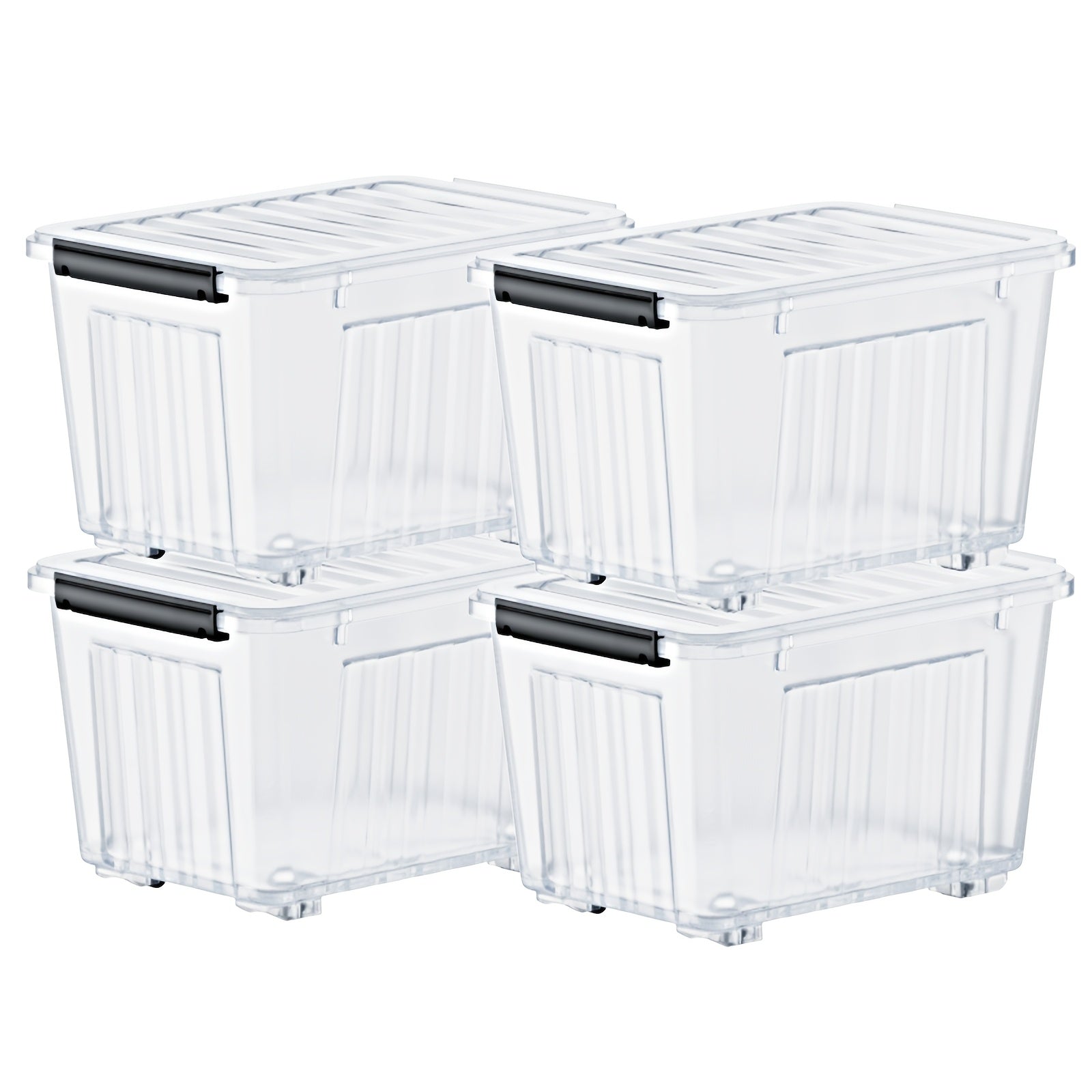 4/6 Pack of Storage Boxes with Lids And Wheels, 72 And 97 Quarts Capacity, Ideal for Storing Various Household Items, Stackable, Available in Three Colors