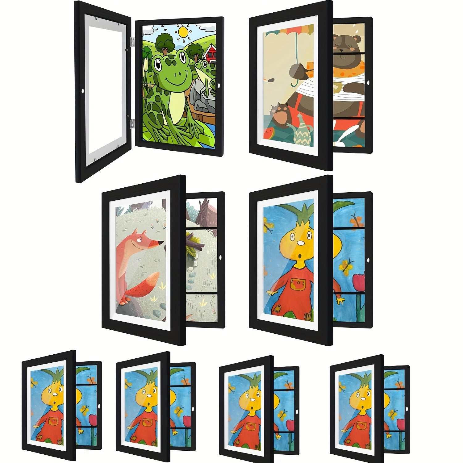 1/ 2/ 4/ 8 Pack Kids Artwork Frames Changeable, 8.5x11in Kids Art Frames Front Opening, Children Art Projects Kids Art Frames Picture Frames For Kids Drawing, Crafts, Photos, Holds 130pcs, Kids Christmas Gifts, Stocking Stuffers