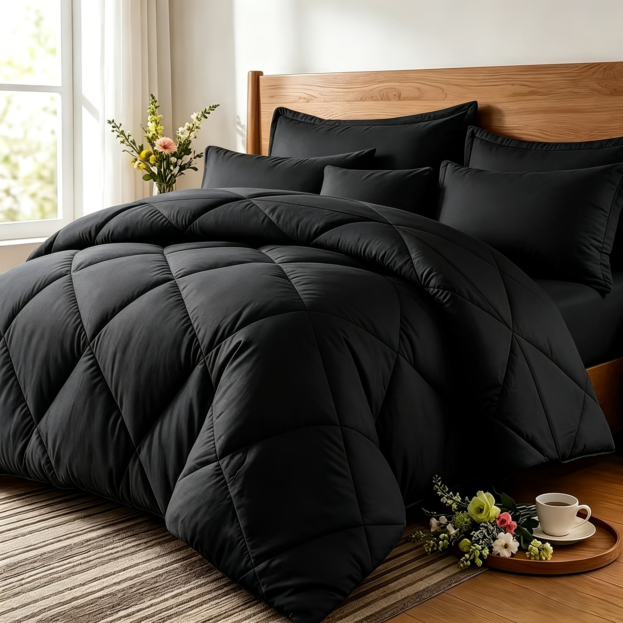 Two/Three Pcs Solid Color Large And Extra-Large Bed Sheet Sets Soft Comfortable And Fiber Filled Lightweight Fabric Breathable Quilt Easy to Take Care of Equipped with Quilt And Pillowcases 1 Quilt, 1/2 Pillowcases, for Bedroom, Random Color