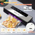 [Vacuum Sealer Machine] 65 KPA Commercial for Food Vacuum Sealer Machine Seal With 50 Free Bags, Dry/Moist Modes, 6-in-1 Sealing Machine For Food Storage & Sous Vide, Automatic for Food Sealing Machine, for Food Preservation System For Home Kitchen, Easy