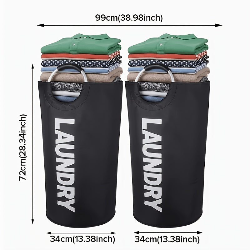2pcs Large-Capacity Laundry Basket Combination - Thickened Waterproof Oxford Cloth Foldable Laundry Bag, Ideal Clothing Storage Basket for Home Use, Independent High-End Winter Clothing Storage Basket, Foldable Laun, Shelf Baskets