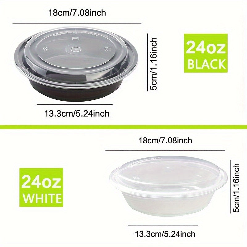 5/50/100//150pcs-24oz Meal Prep Bowls with Lids, Disposable Takeout Bento Food Containers, Stackable, Freezer/Microwave/Dishwasher Safe, BPA-Free, for Restaurant Home Catering Delivery