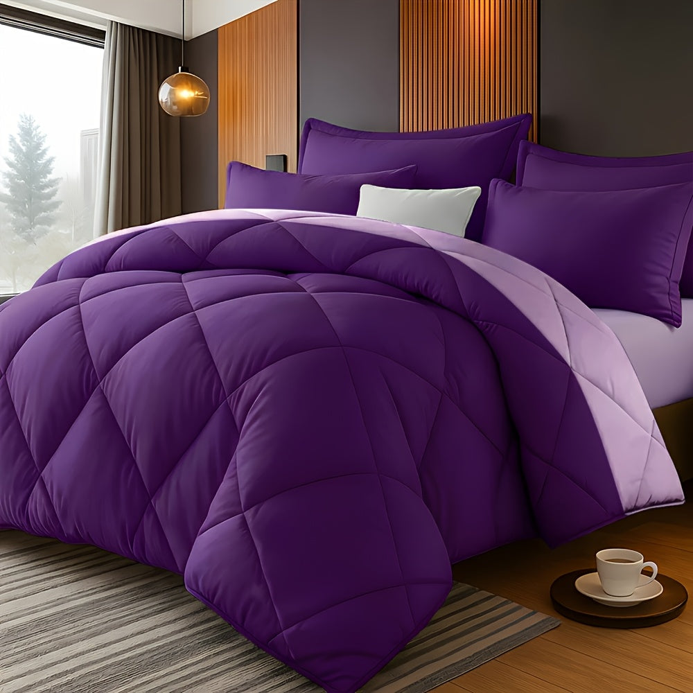 2/3pcs Solid Color Diamond Pattern Large & Extra-Large Bed Sheet Sets Soft Comfortable And Ultra-fine Fiber Filled Lightweight Fabric Breathable Quilt Easy to Take Care Of Equipped with Quilts And Pillowcases Luxurious Quality & Ideal Gift