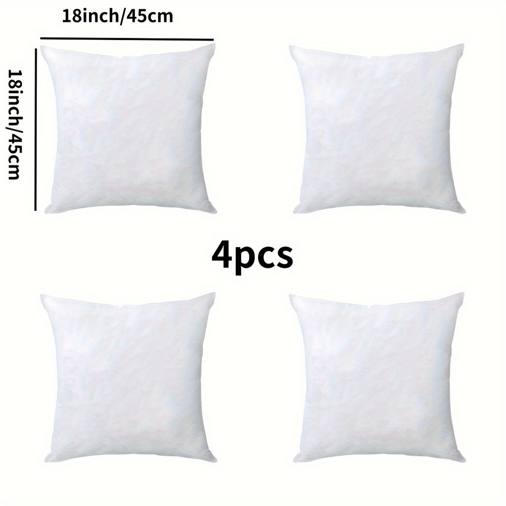 1/2/4pcs Pieces Of Throw Pillow Cushions, Square Filled Pillow Cores, Filled Fake Square Pillow Fillers, Used For Living Rooms, Bedrooms, Dormitories, Offices, And Home Decoration.