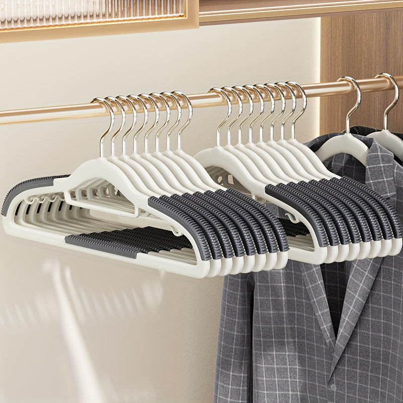 30/20/10pcs Heavy-Duty Plastic Anti-Slip Clothes Hangers with 360° Rotating Hooks - Space-Saving Wardrobe Hangers with Non-Slip Shoulder Strips, Wet/Dry Use for Bedrooms, Bathrooms, Dorms, Outdoor - Durable Plastic Construction
