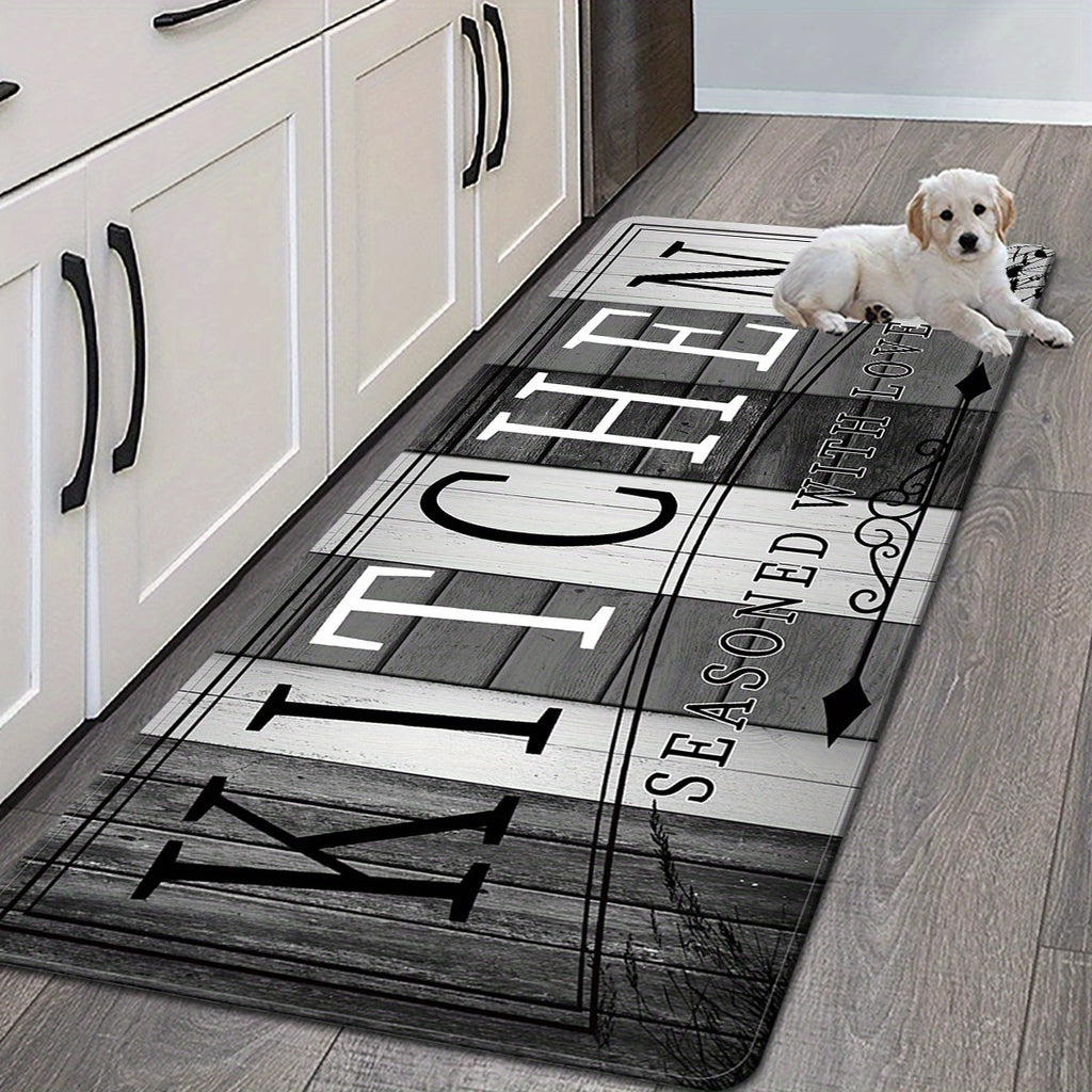 High-Quality Printed Absorbent Kitchen Mat - Made From Slip-resistant, Durable Material; Ideal for Kitchen Door Mats, Hallway Mats, Entryway Decor, Modern Kitchen Mats, Laundry Room Mats, And Kitchen Carpet Mats