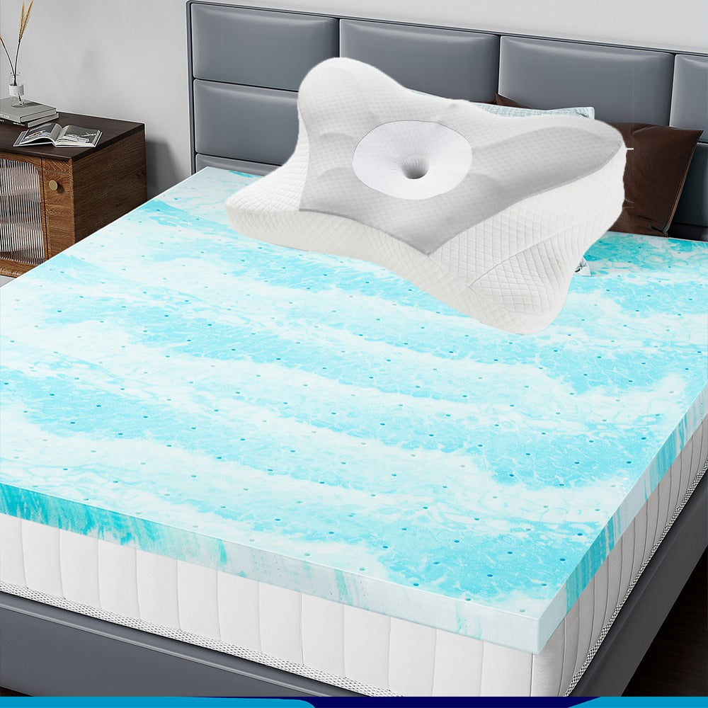 1 P Ergonomic Cooling Gel Swirl Mattress Lightweight, Comfortable, Breathable, Mattress, Comfort Mattress/ 1 Ergonomic Foam Neck Pillow Neck Support Pillow; Buy Separately/ Combined