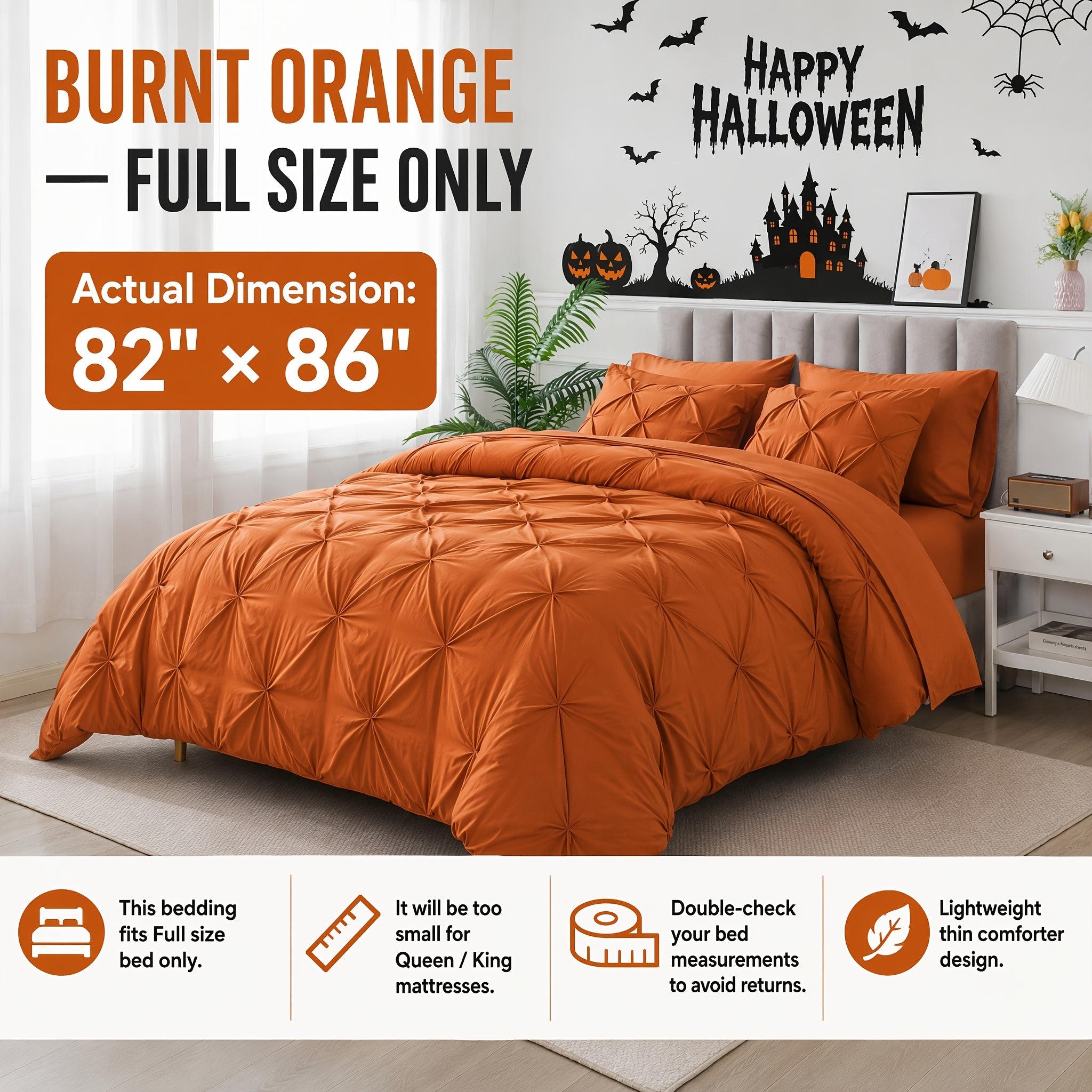 Cosybay 7PC Comforter Set-Luxury Soft Fluffy Pinch Pleated Bedding with 1 Comforter, 1 Fitted Sheet, 1 Flat Sheet, And 4 Pillowcases & Pillow Cover-All Season Quilte Set Queen, Hypoallergenic, Breathable, Easy Care,valentine's Day Gifts,school