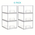 8 Pack Acrylic Bathroom Makeup Organizer, 7.5"D X 6"W X 4.4"H Clear Stackable Storage Drawers, Plastic Storage Bins for Vanity, Home Organization And Storage