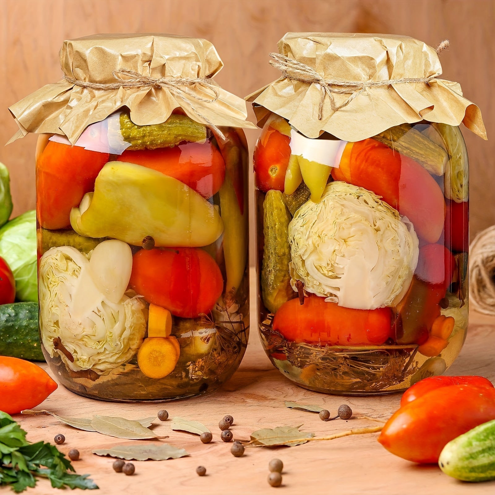 Glass Jars with Airtight Lids, 2 Pack - 1 Gallon Wide Mouth Storage Mason Jars with Hinged with 1 Replacement Silicone Gaskets for Fermenting, Canning, Preserving