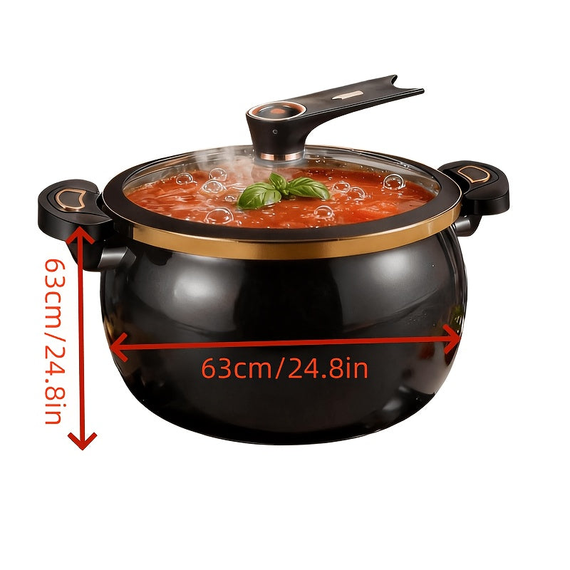 Large Capacity Soup Pot with Twist Lock Handle, Suitable for Quick Cooking, Non Stick Pot 1.85 US Gallon Multifunctional Cooking Pot, Gas Stove, Open Flame And Induction Cooker, Universal Stew Pot for Households, Restaurants