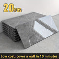 20/40-Pack Peel & Stick Marble Tiles Wall Panels Set - Self-Adhesive Waterproof Removable Wall Sticker for Kitchen Backsplash, Bathroom, Living Room, Office Home Decor. Easy Install (23.62"x11.81")