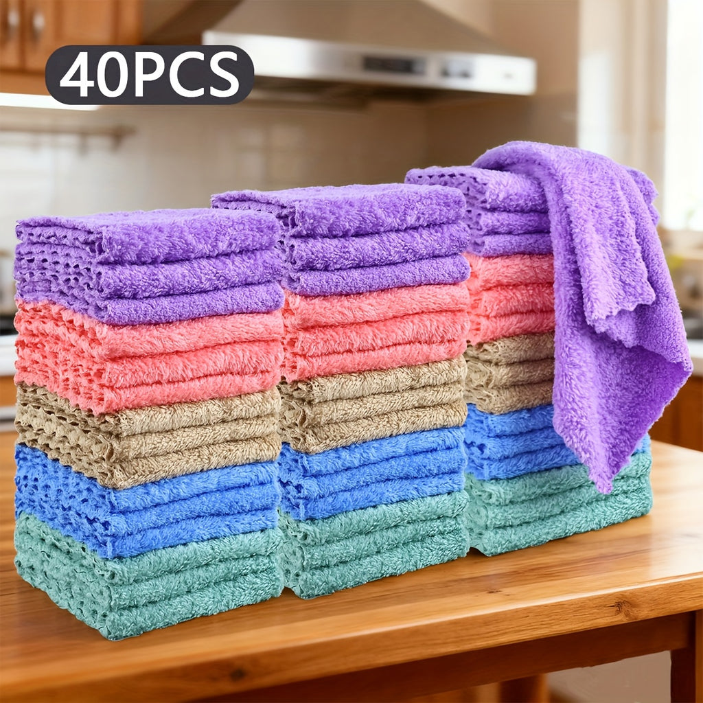 20/40/60/100pcs Soft & Absorbent Solid Color Washcloths - Gentle on Skin Quick-Drying Compact Square Towels for Home Bathing Bathroom Essentials 8.8*8.8in