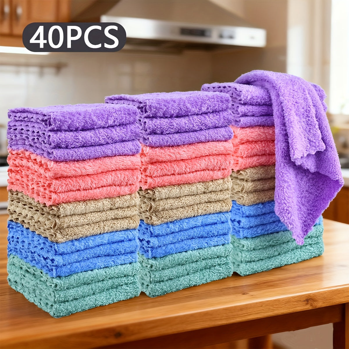 20/40/60/100pcs Soft & Absorbent Solid Color Washcloths - Gentle on Skin Quick-Drying Compact Square Towels for Home Bathing Bathroom Essentials 8.8*8.8in